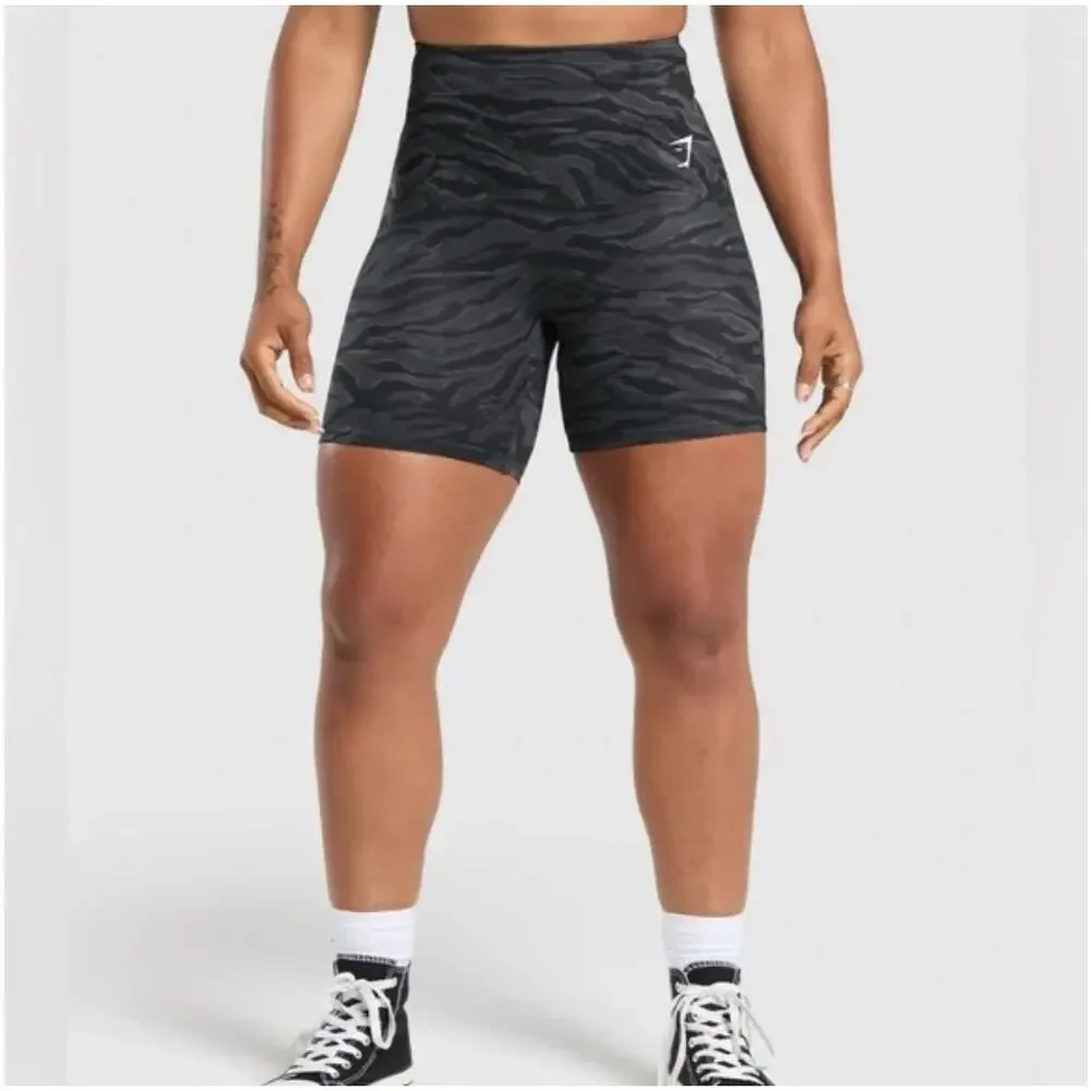 REPS POWER TIGHT SHORTS-ZEBRA PRINT-GYMSHARK BRAND-NWT